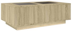 Mesa de centro luzes LED Infinity 116x69x40 cm carvalho sonoma