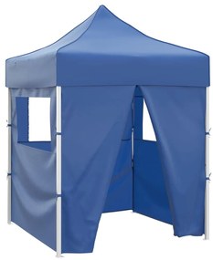 Tenda dobrável profissional festas 4 paredes 2x2 m aço azul