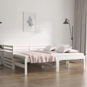Sofá-cama de puxar 2x(80x200) cm pinho maciço branco