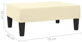 Apoio de pés 78x56x32 couro artificial cor creme