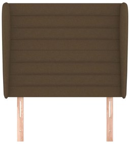 Cabeceira cama c/ abas tecido 103x23x118/128 cm castanho-escuro