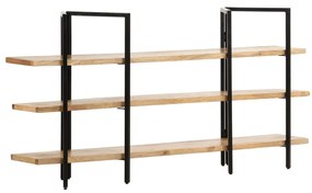 Estante com 3 prateleiras 160x31x80 cm madeira mangueira maciça