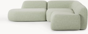 Sofá de canto modular em bouclé com chaise longue Wolke (4 lugares)