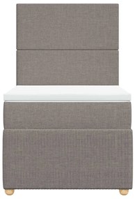 Cama com molas/colchão 100x200 cm tecido cinza-acastanhado