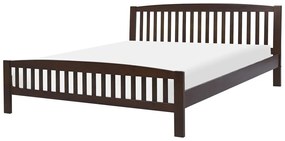Cama de casal em madeira castanha escura 180 x 200 cm CASTRES Beliani