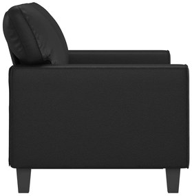 Sofá de 2 lugares 120 cm couro artificial preto