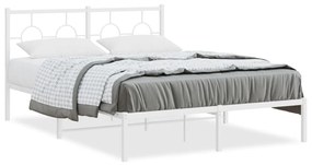 Estrutura de cama com cabeceira 140x200 cm metal branco