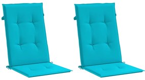 Almofadões cadeira de encosto alto 2 pcs tecido turquesa