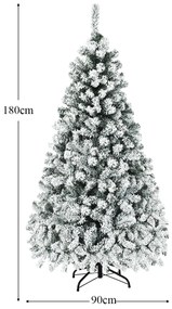 Árvore de Natal de 1,8 m com 600 ramos e 250 luzes LED Ideal para decoração de Natal Branca