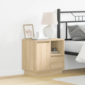 vidaXL Armários de Cabeceira com LED 2 pcs Carvalho Sonoma 50x34,5x50 cm