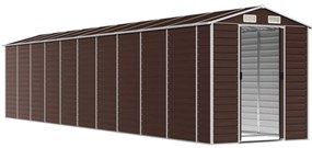 Abrigo de jardim 191x895x198 cm aço galvanizado castanho