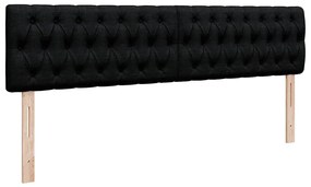 Estrutura de cama otomana com colchão 200x200 cm tecido preto