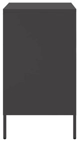 Mesas de cabeceira 2 pcs 36x39x68 cm aço preto