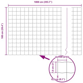 Cerca Euro com 10 Postes Cinza 1x10 m Aço
