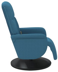 Cadeirão de massagens reclinável com apoio de pés veludo azul