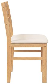 Cadeiras de jantar com almofadões 2 pcs madeira maciça
