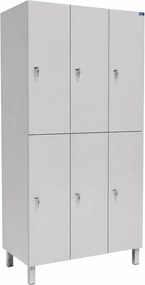 Cacifo Triplo 6 Portas Cinza com Fechadura de Chave Riva Office
