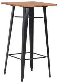 Mesa de bar 60x60x108 cm pinho maciço e aço preto