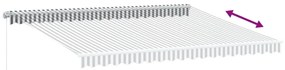 Toldo retrátil manual com LED 450x350 cm antracite/branco
