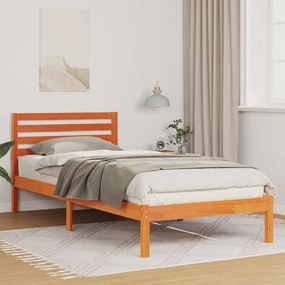 vidaXL Estrutura da Cama com cabeceira Marrom Cera 80 x 210 cm