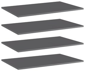 vidaXL Prateleiras para estante 4 pcs 80x50x1,5cm contraplacado cinza