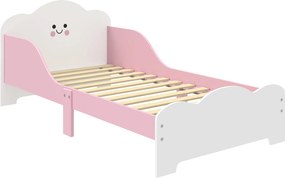AIYAPLAY Cama Infantil 70x140 cm Montessori com Grades Altas Tema Algodão-Doce para Crianças de 3 a 6 Anos Rosa | Aosom Portugal