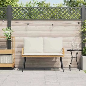 Banco de Jardim vidaXL Natural 114x64x78 cm em Rattan Sintético