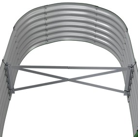 Canteiro elevado jardim 152x80x36 cm aço revestido a pó verde