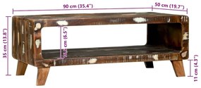 Mesa de Café 90x50x35 cm Madeira Recuperada Sólida