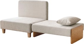 HOMCOM Poltrona-Cama Individual 2 em 1 Dobrável com Almofadas, Salva-Espaço em Tecido Misto Linho-Veludo, Creme | Aosom Portugal