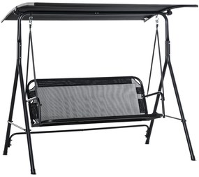 Baloiço de Jardim de 2 Lugares Baloiço com Teto Ajustável em Ângulo pa
