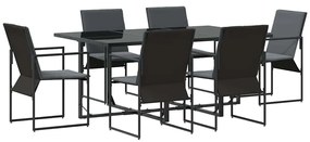 Conjunto de Jantar de Jardim de 9 Peças com Almofadas em Aço e Textile