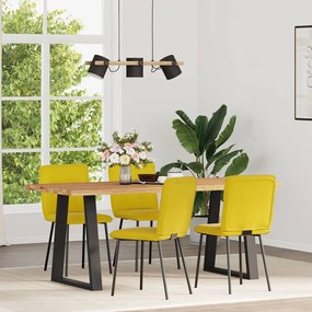 vidaXL Cadeiras de jantar 4 pcs veludo amarelo