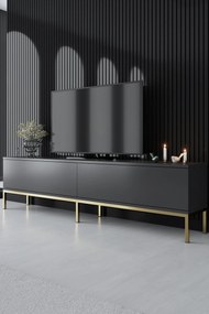 Suporte de TV Lord – Antracite e Dourado – 180 x 47 x 30 cm