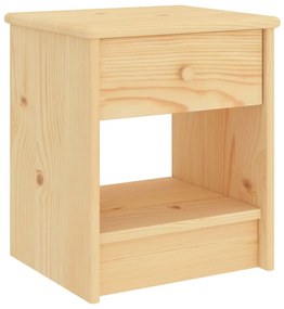 Mesa de cabeceira 35x30x40 cm madeira de pinho maciça clara
