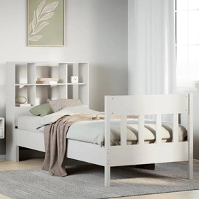 vidaXL Cama sem colchão 90x200 cm madeira de pinho maciça branco