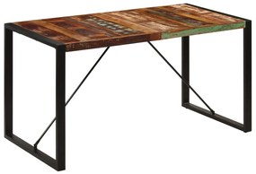 Mesa de jantar 140x70x75 cm madeira recuperada maciça