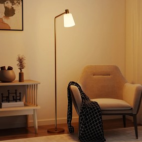 Candeeiro de Pé LED Regulável com Ecrã Giratório 350° 3 Temperaturas de Cor 3000K/4000K/6500K 45x21x148 cm Branco e Dourado