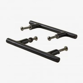 Pack De 2 Puxadores Em Ferro Daneriel Preto Mate & ↔︎ 14 Cm - Sklum