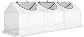 Outsunny Estufa de jardim mini estufa 3 janelas enroláveis cobertura em PE de alta densidade 140 g/m² 180 x 60 x 60 cm branco | Aosom Portugal