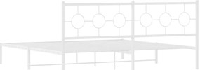 Estrutura de cama com cabeceira 193x203 cm metal branco