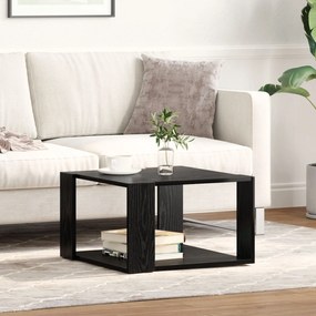 Mesa de Café Carvalho Preto 51,5x51,5x30 cm Madeira de Engenharia