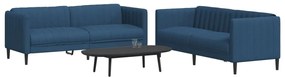 2 pcs conjunto de sofás tecido azul