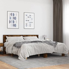 vidaXL Estrutura de cama 200x200 cm derivados madeira/metal