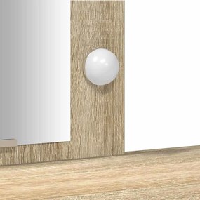 Mesa de Maquiagem com Luzes LED em Carvalho Sonoma, 102x33x135 cm