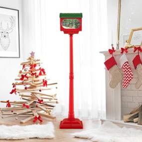 Candeeiro de rua musical de Natal de 150 cm Poste festivo com globo de neve ativado por som Lâmpada do Pai Natal
