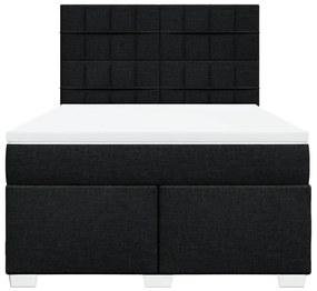 Cama com molas/colchão 140x190 cm tecido preto