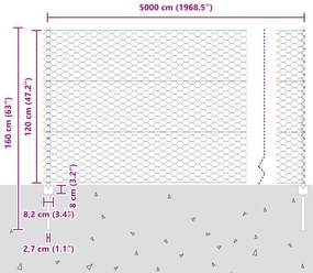 Postes de Cerca vidaXL 22 pcs U-Channel 120 cm Aço Galvanizado, Cerca