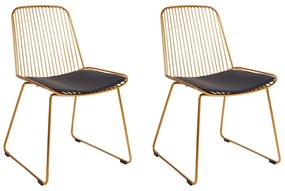 Conjunto de 2 cadeiras de jantar em metal dourado PENSACOLA Beliani