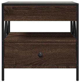 Mesa de centro luzes LED Infinity 50x50x51 cm carvalho castanho